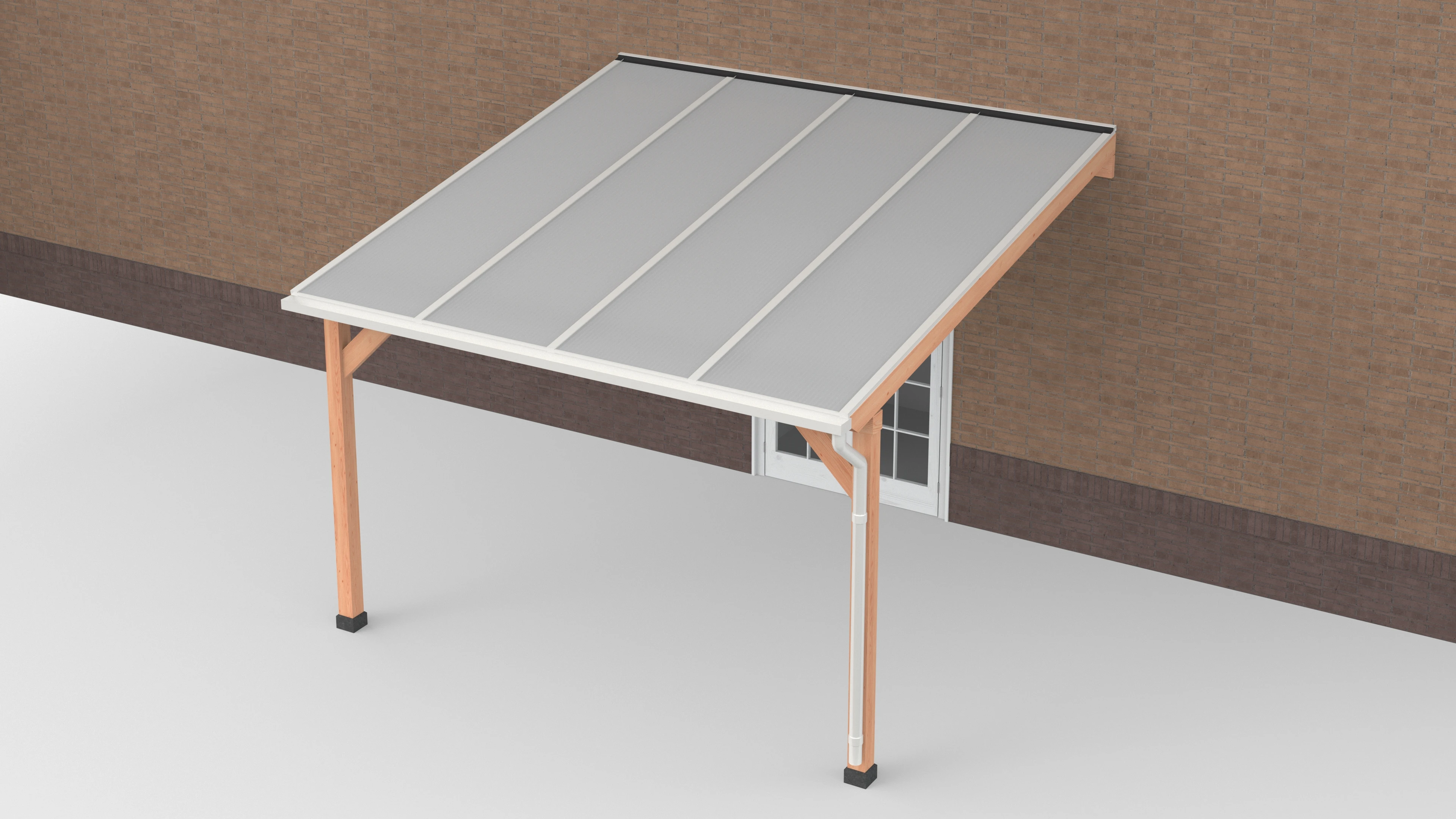 Douglas Terrasoverkapping Geschaafd Wit Polycarbonaat Opaal - 400 x 400 cm - Afbeelding 1